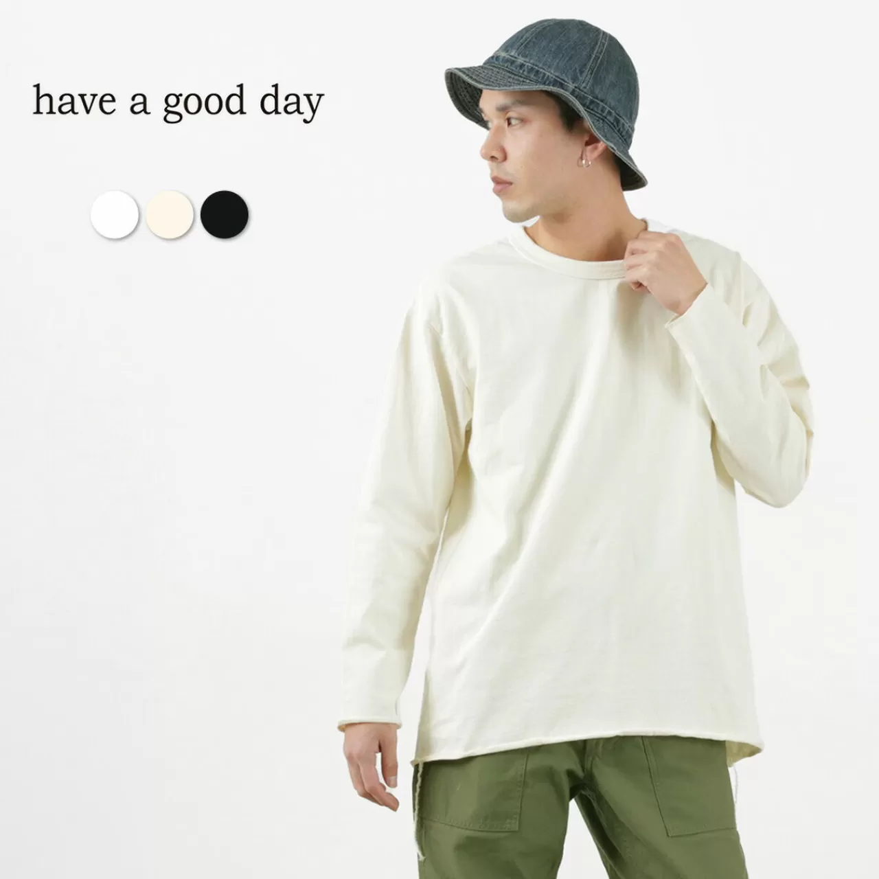 HAVE A GOOD DAY Long Sleeves>Loose Long Sleeve T-Shirt