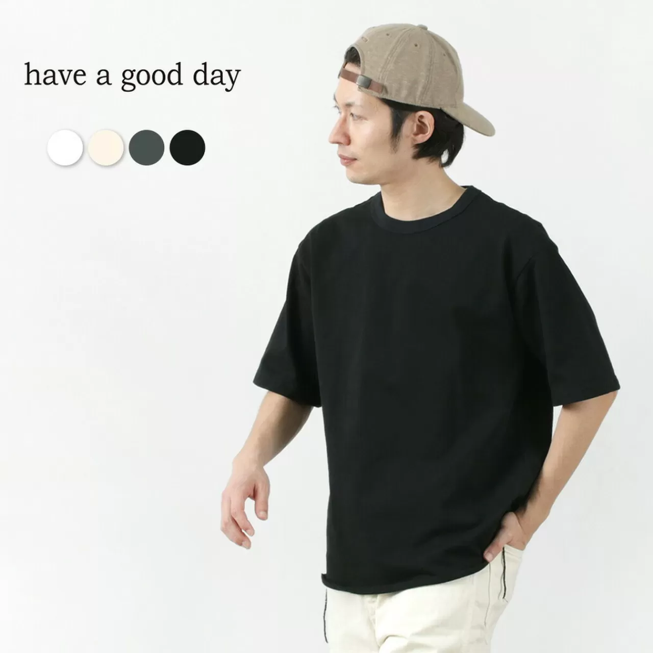 HAVE A GOOD DAY Short Sleeves>Loose Short-Sleeved T-Shirt