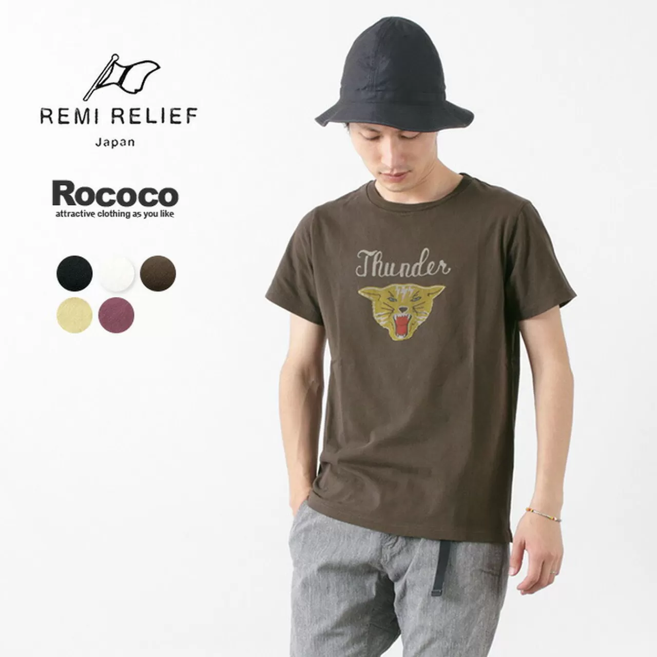 REMI RELIEF Short Sleeves>Lw Processed Printed T-Shirt(Thunder)