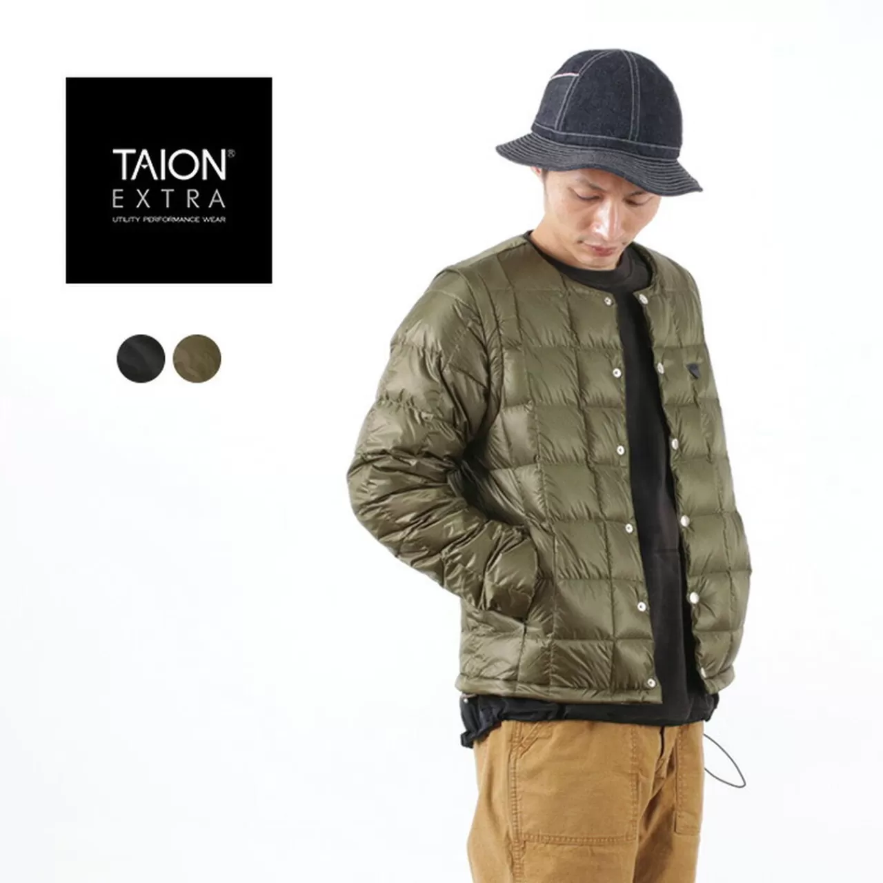 TAION EXTRA Down Jackets>Mens Crew Neck Innerwear