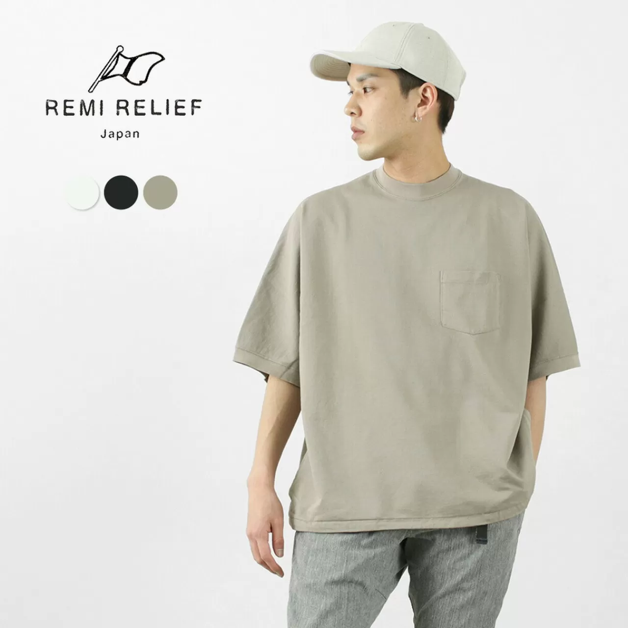 REMI RELIEF Short Sleeves>Mercury Moss Stitch T-Shirt