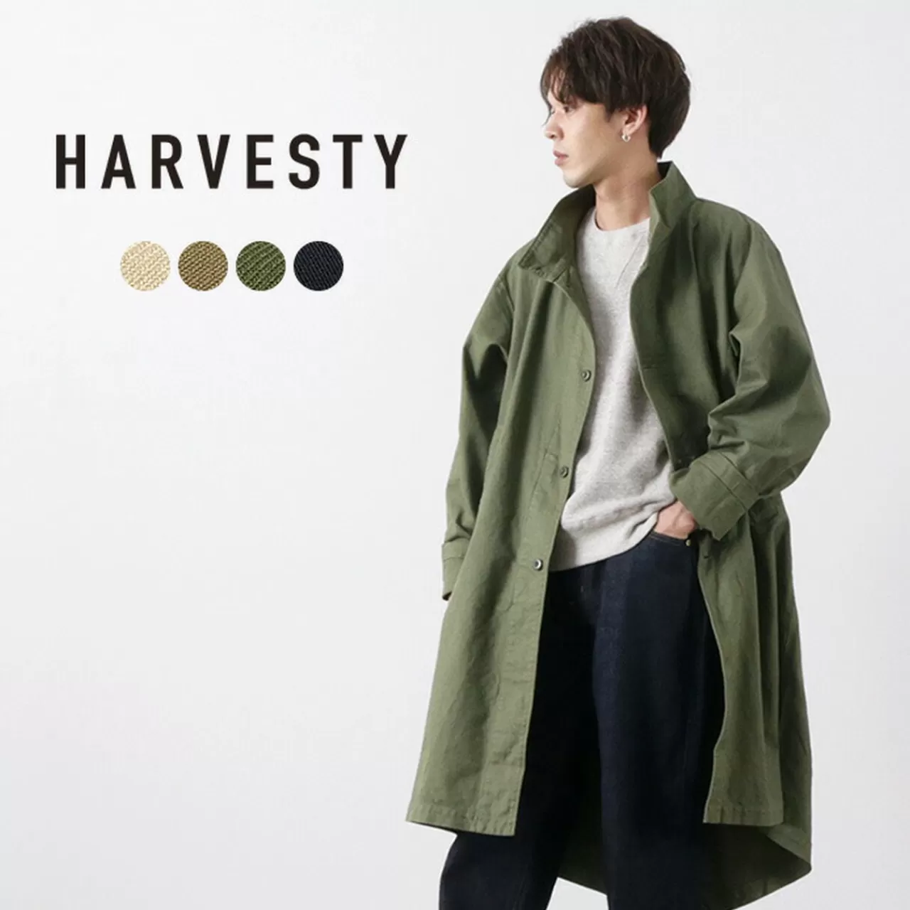 HARVESTY Coats>Military Overcoat