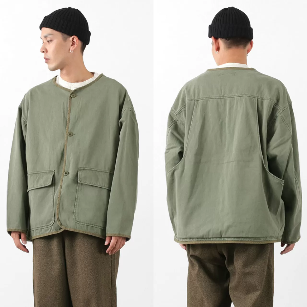 REMI RELIEF Jackets>Military Satin Jkt Men'S Light Outerwear Wide Jacket Used Vintage Vintage Autumn Winter 100% Cotton