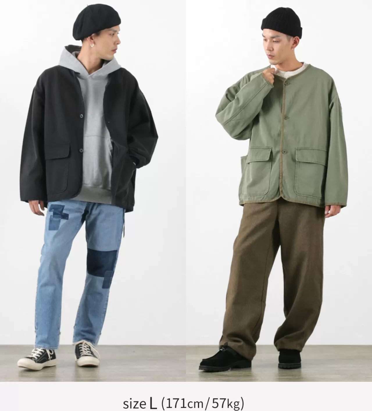 REMI RELIEF Jackets>Military Satin Jkt Men'S Light Outerwear Wide Jacket Used Vintage Vintage Autumn Winter 100% Cotton