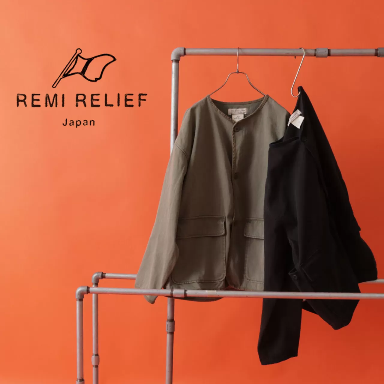 REMI RELIEF Jackets>Military Satin Jkt Men'S Light Outerwear Wide Jacket Used Vintage Vintage Autumn Winter 100% Cotton