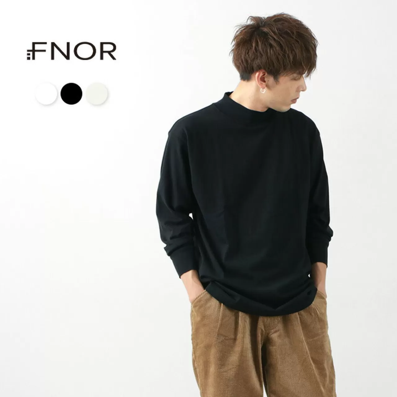 FNOR Long Sleeves>Mock Neck Long Sleeve T-Shirt