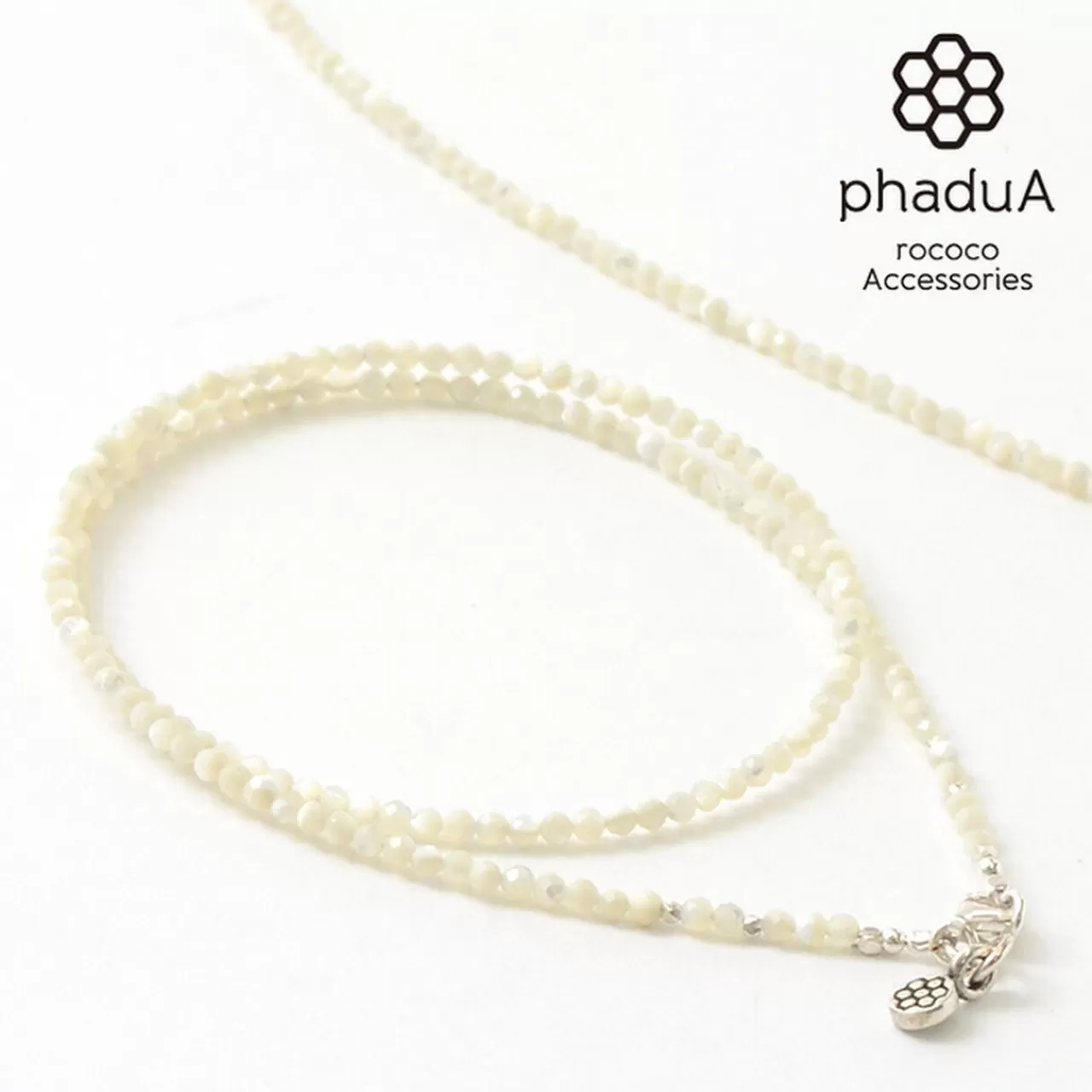 PHADUA Necklaces>Mother Of Shell 2Mm Cut Beads Necklace/Anklet White