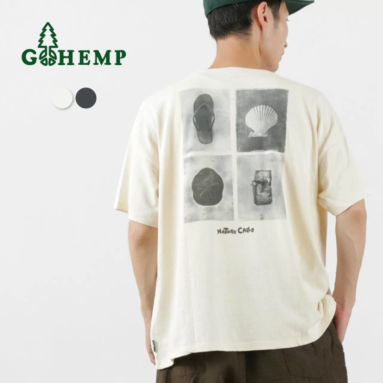 GOHEMP Short Sleeves>Nc Mono Tone Wide Poket Tee