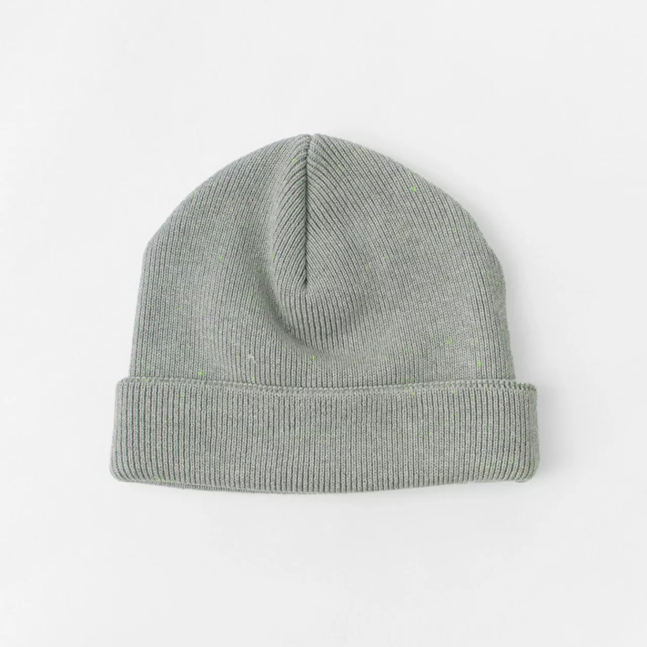 MOC T Hats>Neon Script Heavy Weight Knit Cap Heathergrey_Neongreen