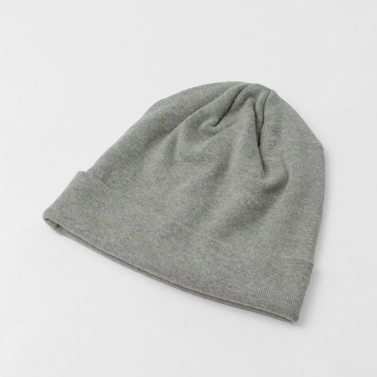 MOC T Hats>Neon Script Regular Weight Knit Cap Heathergrey_Neongreen