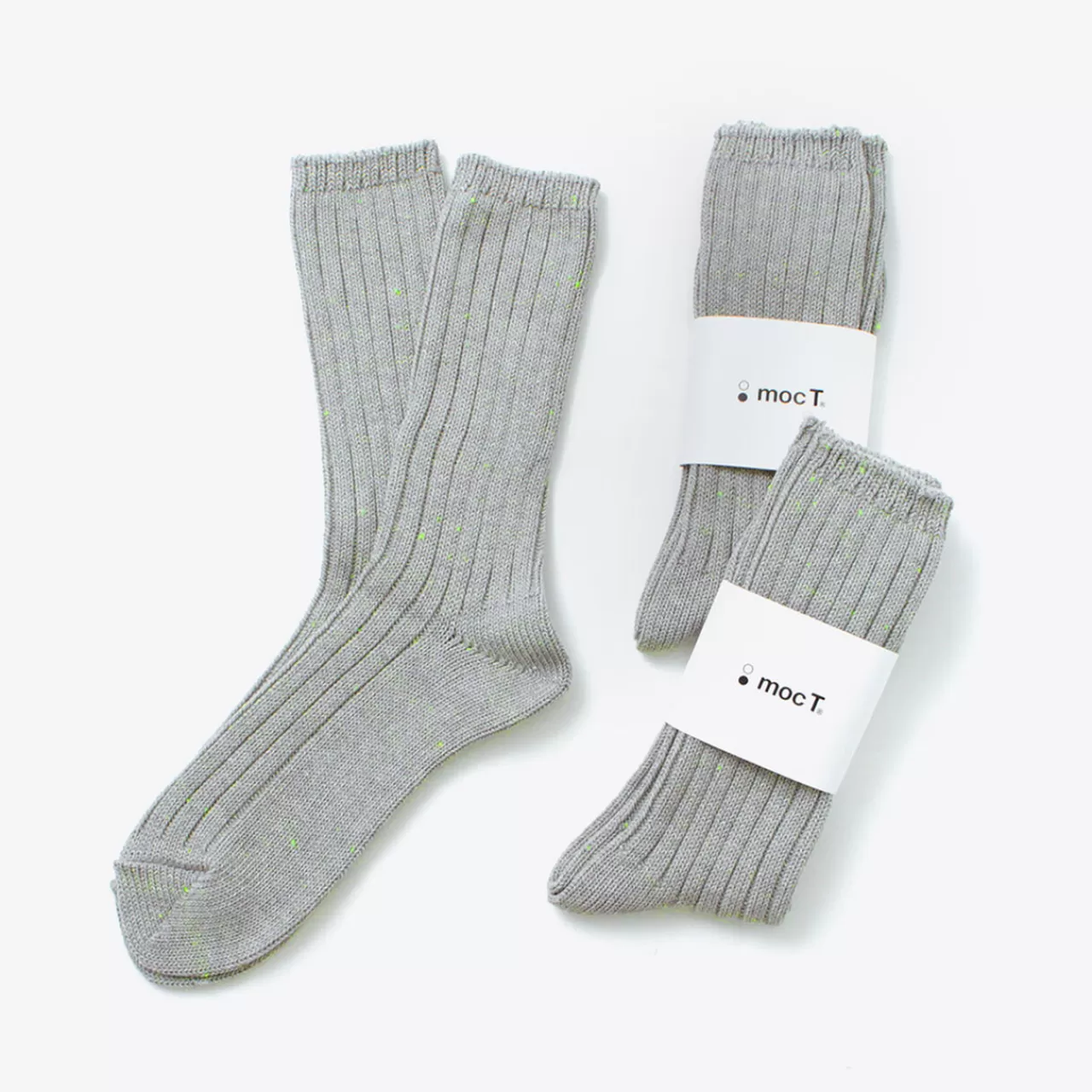 MOC T Socks>Neon Socks Heathergrey_Neongreen