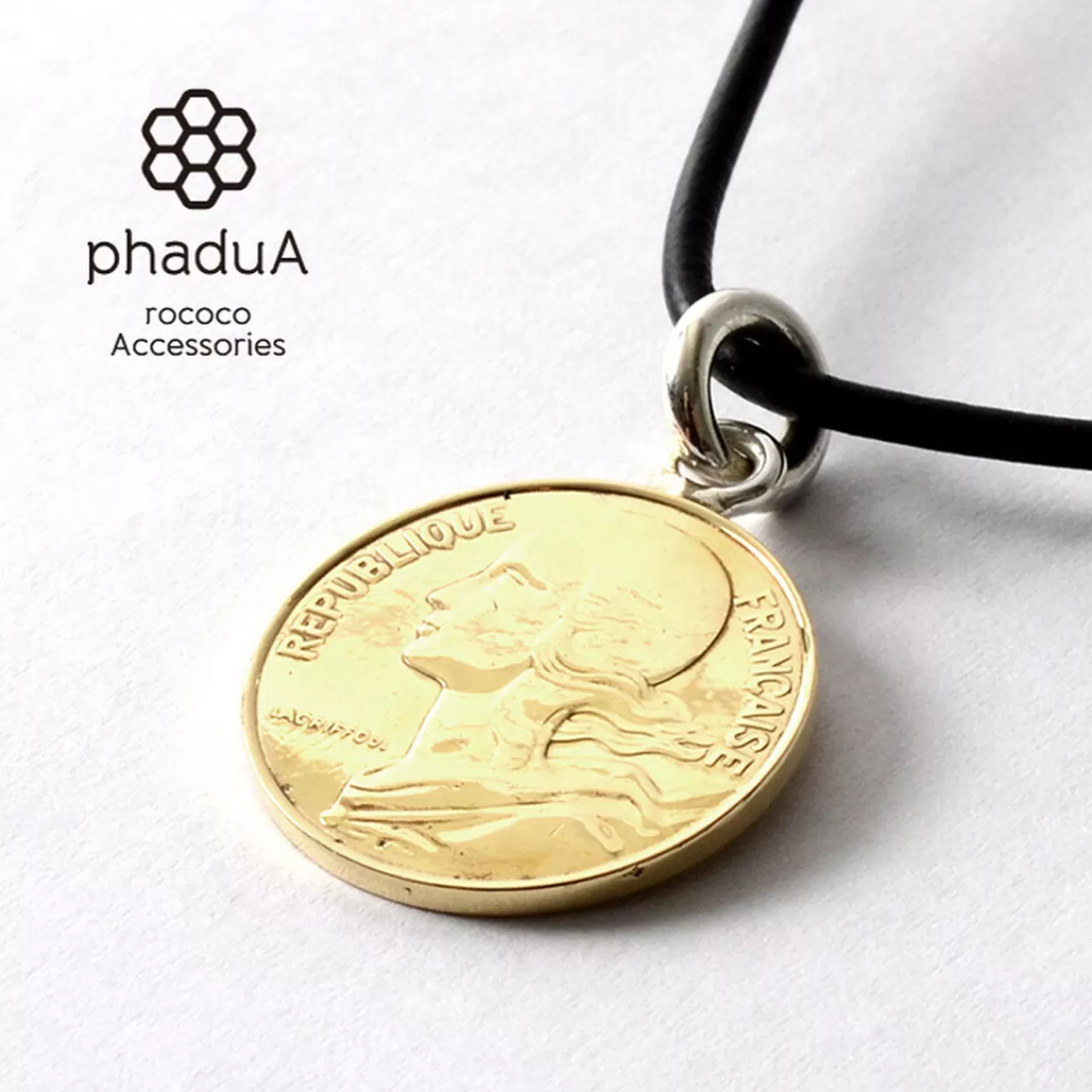 PHADUA Necklaces>Old Coin Pendant Top France10 Gold