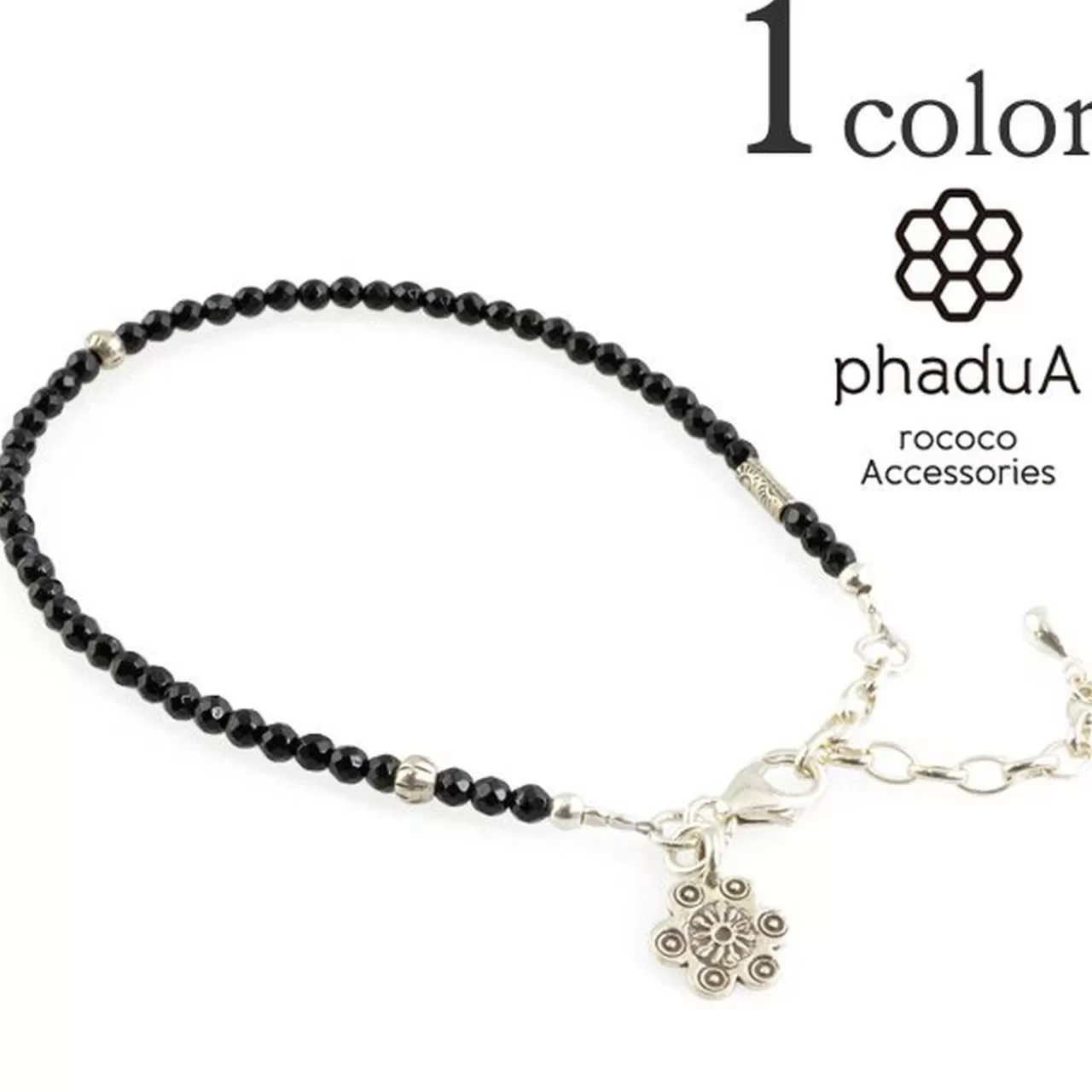 PHADUA Anklets>Onyx (3Mm) Cut Bead Anklet Adjuster Black