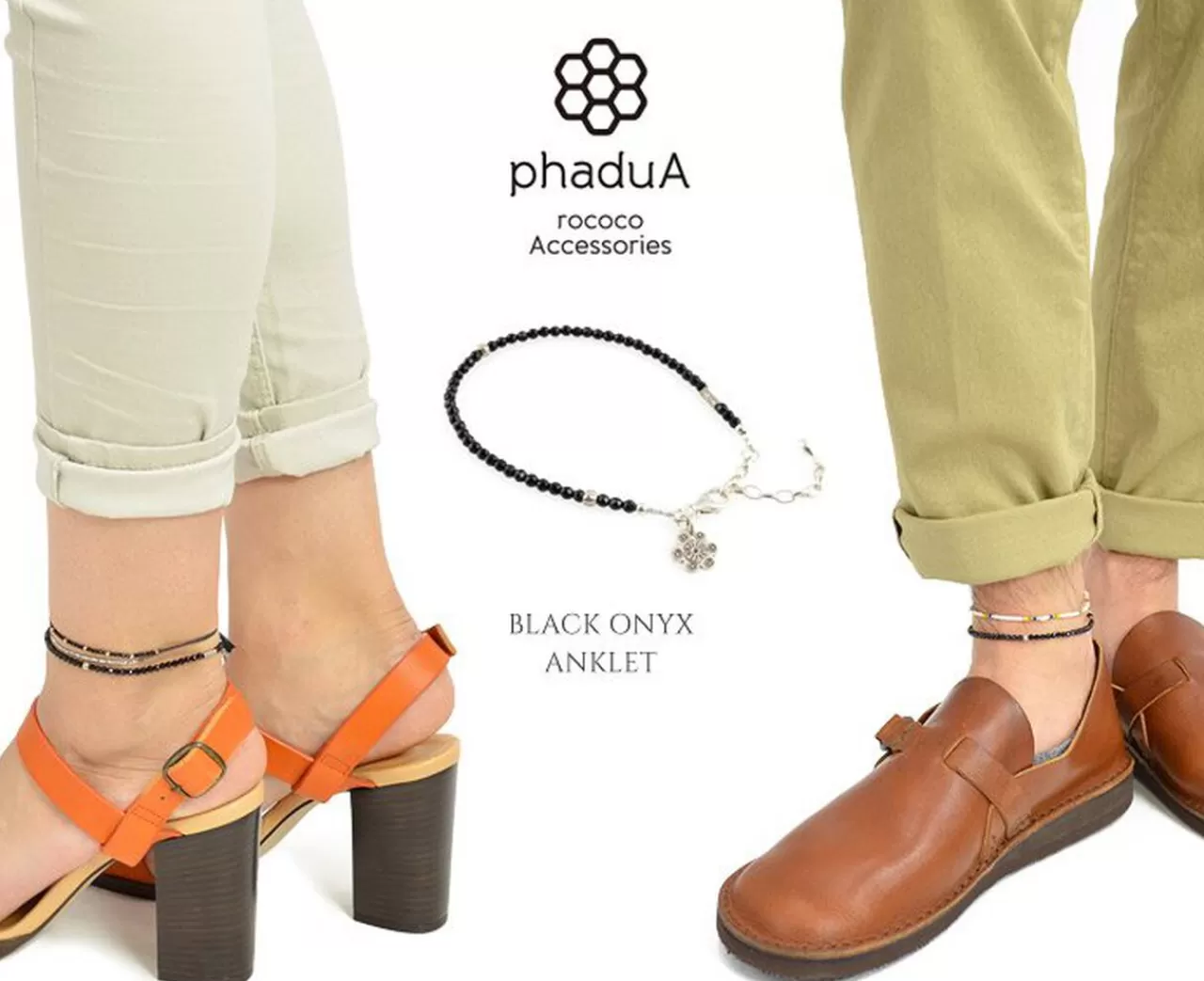 PHADUA Anklets>Onyx (3Mm) Cut Bead Anklet Adjuster Black