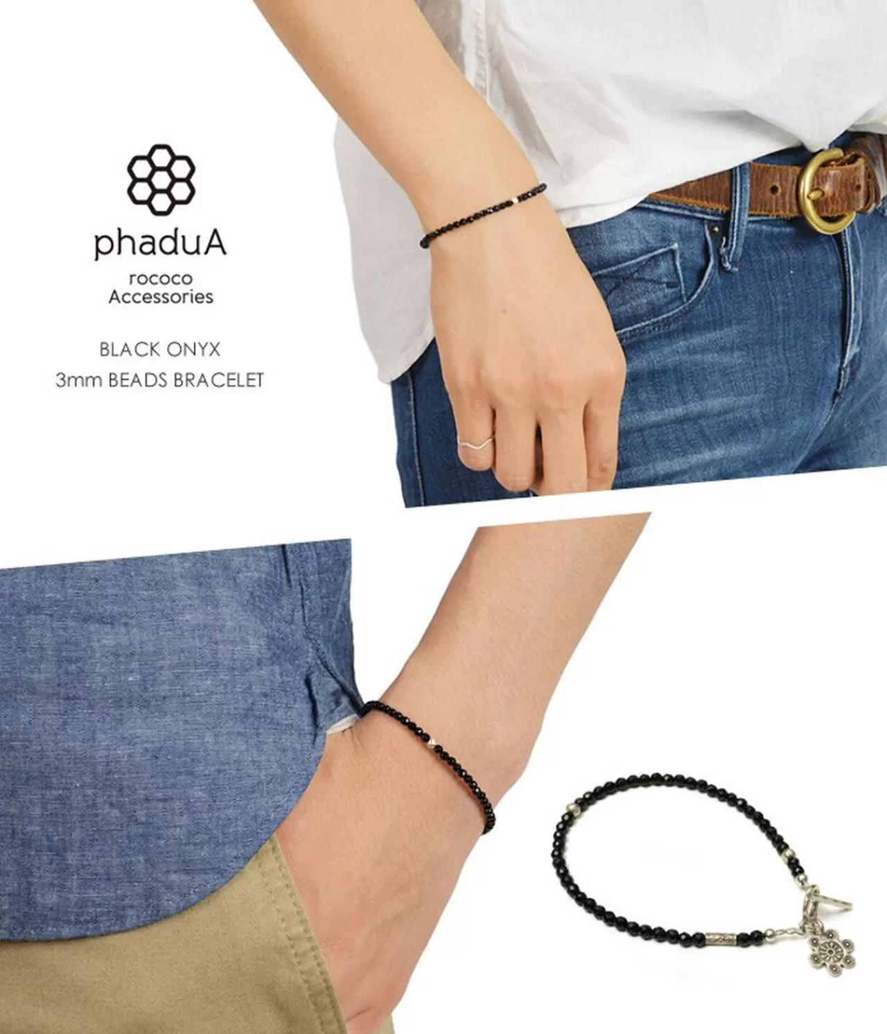 PHADUA Bracelets>Onyx (3Mm) Cut Bead Bracelet Black