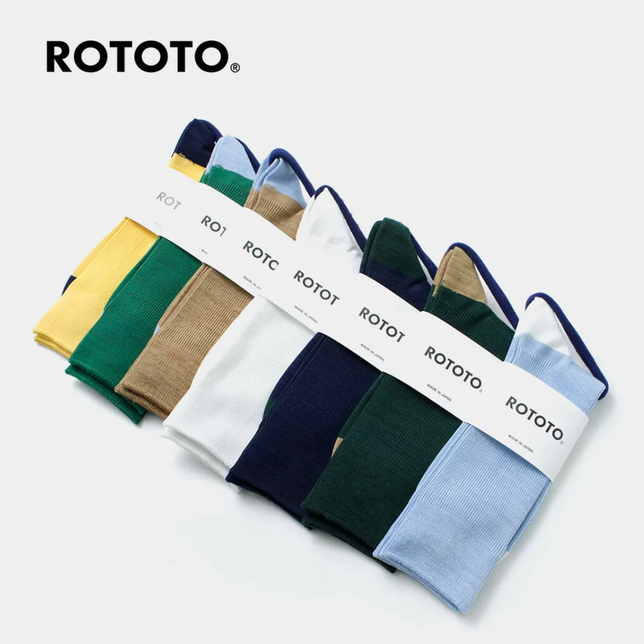 ROTOTO Socks>Organic Cotton & Recycled Polyester Ribbed Crew Socks