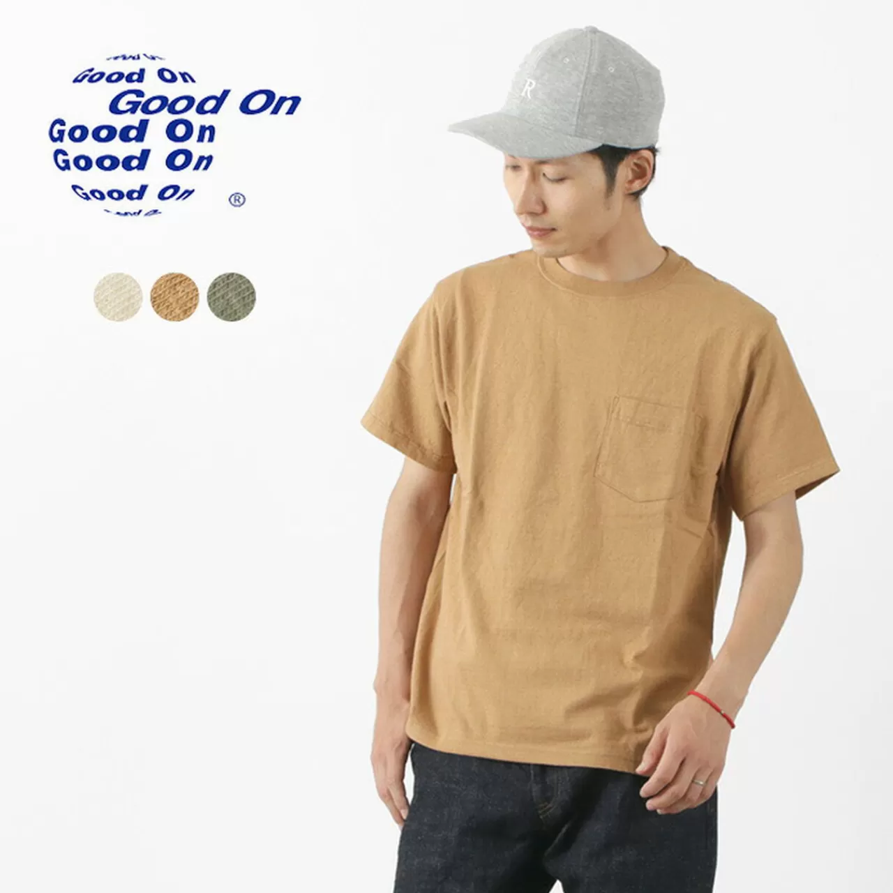 GOOD ON Short Sleeves>Organic Short Sleeve Pocket T-Shirt