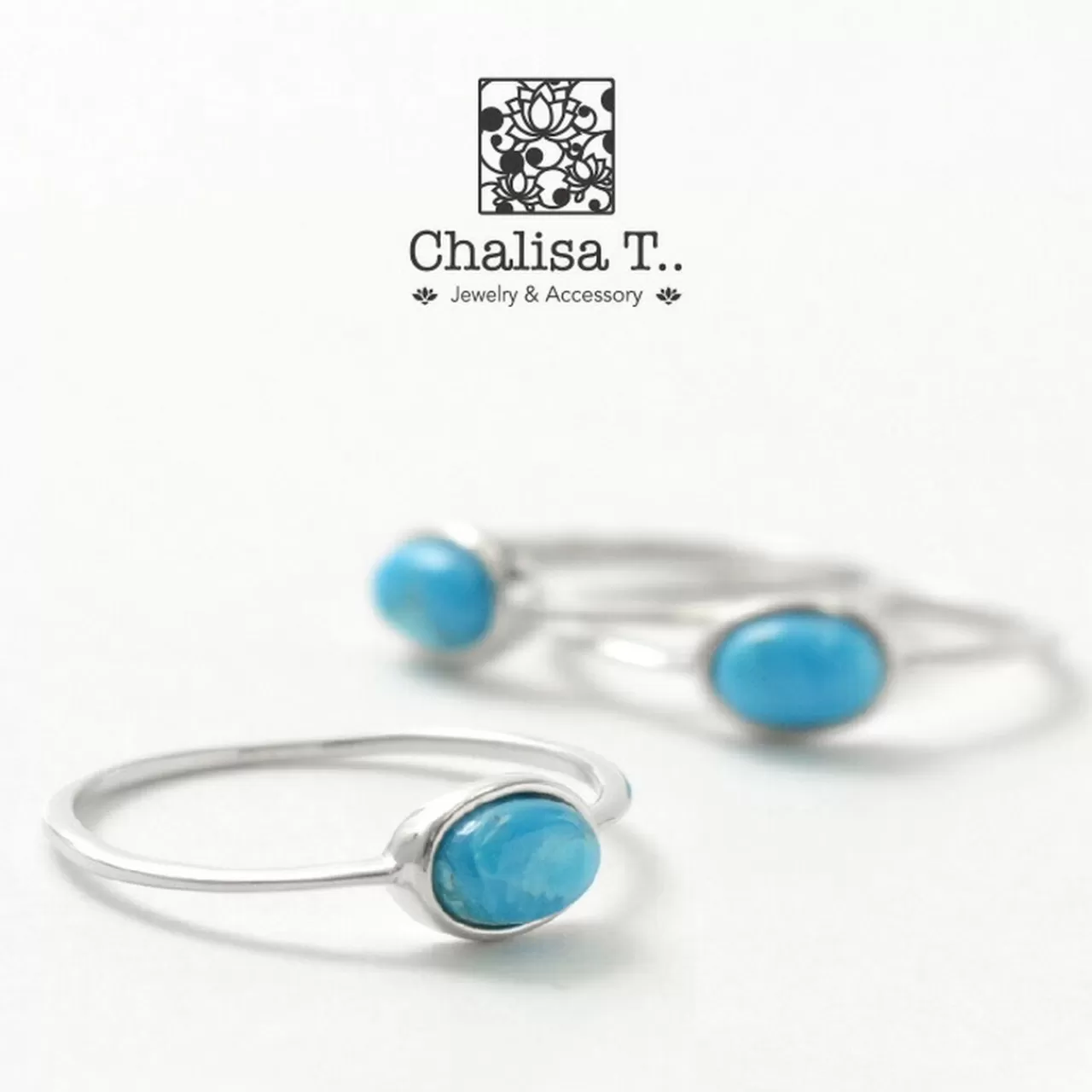 CHALISA T.. Ring>Oval Cut Extra Fine Ring Turquoise