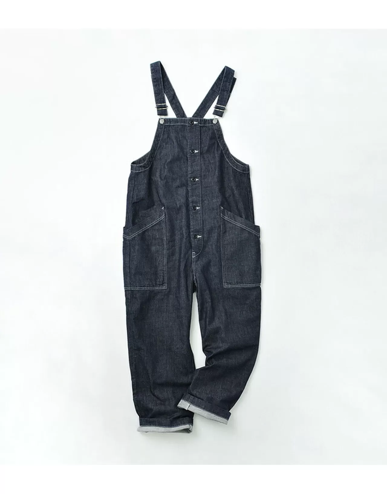 HARVESTY Trousers>Overalls/10Oz Non-Faded Denim Onewash