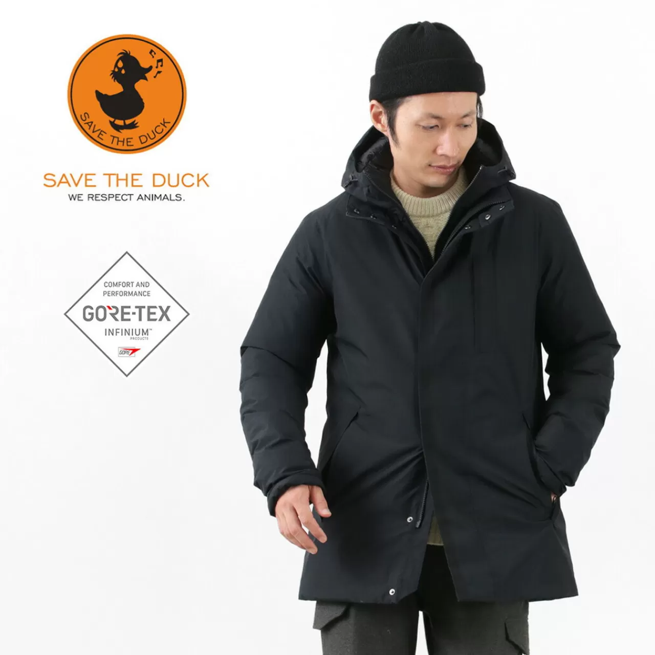 SAVE THE DUCK Coats>Phipps Synthetic Down Detachable 2-Way Coat Black