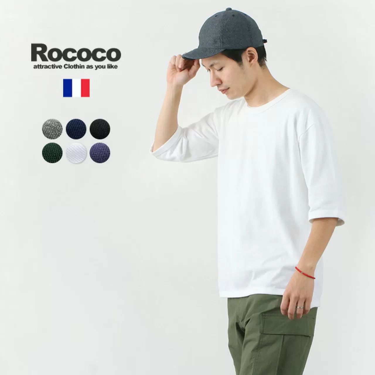 ROCOCO 3/4 Sleeves>Pique 7Length Crew Tee