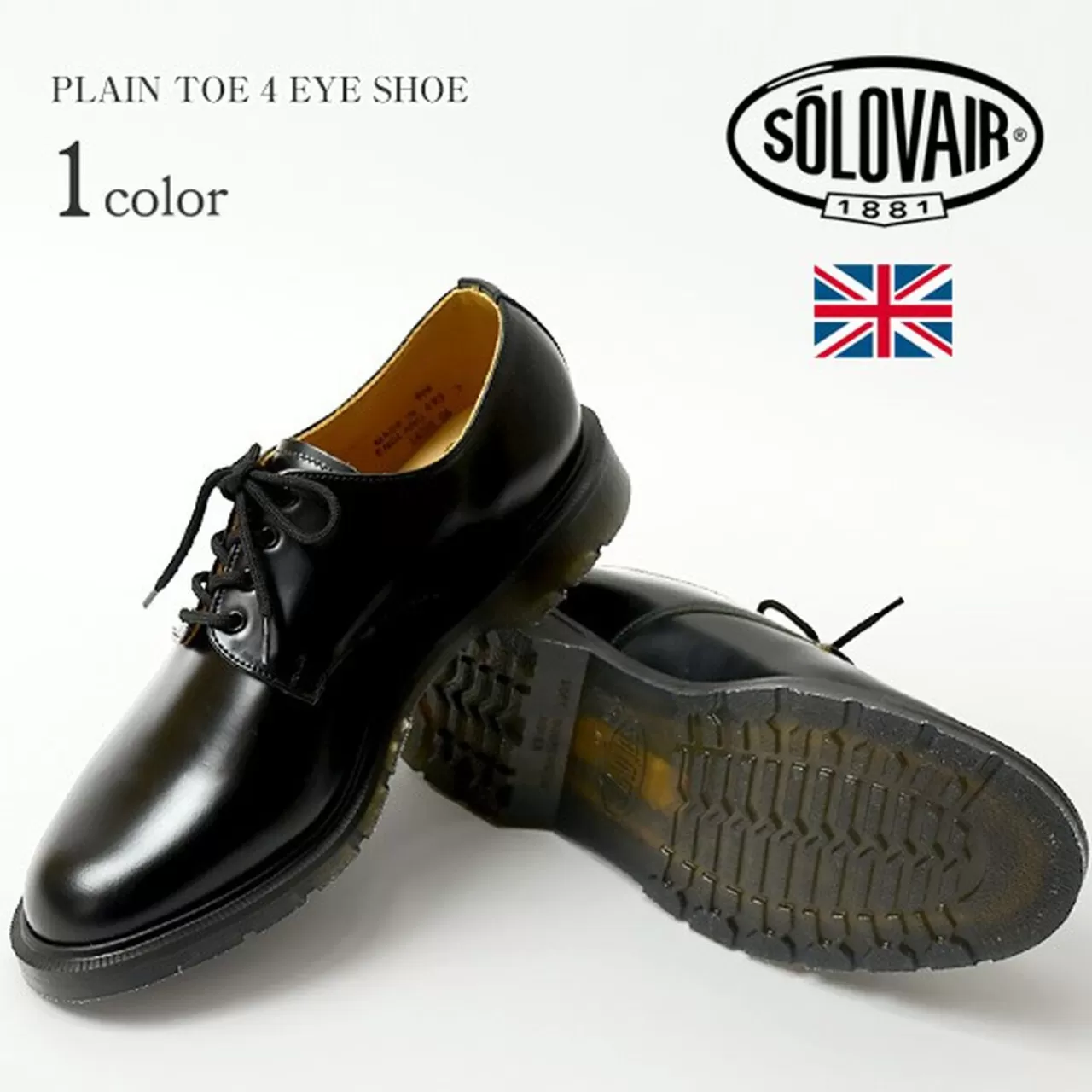 SOLOVAIR Boots>Plain Toe 4 Eyelet Shoes Black