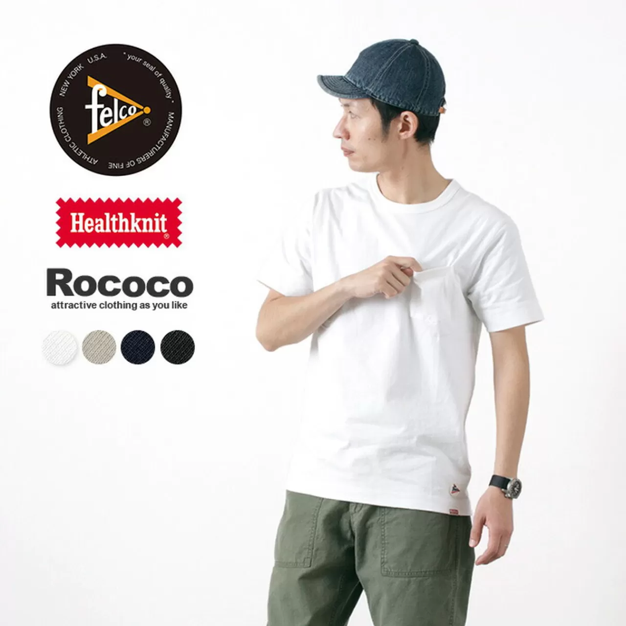 FELCO Short Sleeves>Pocket Crew Neck T-Shirt/Short Sleeve