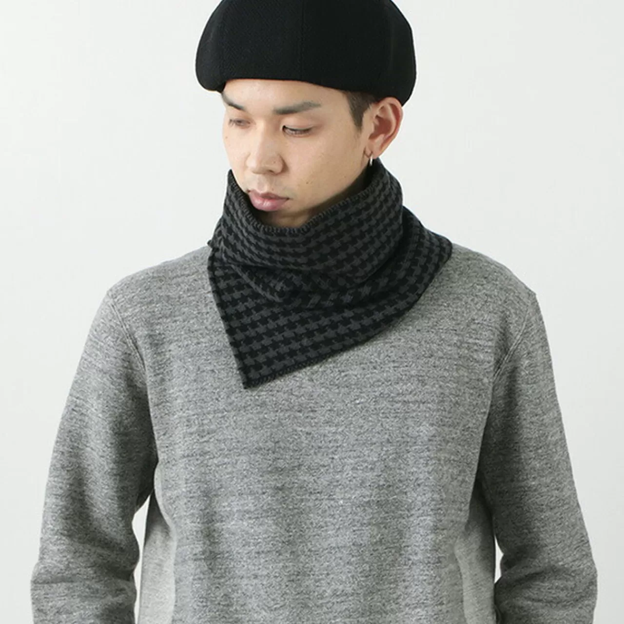 KOPKA Muffler>Pure Merino Wool Hounds Tooth Neck Warmer