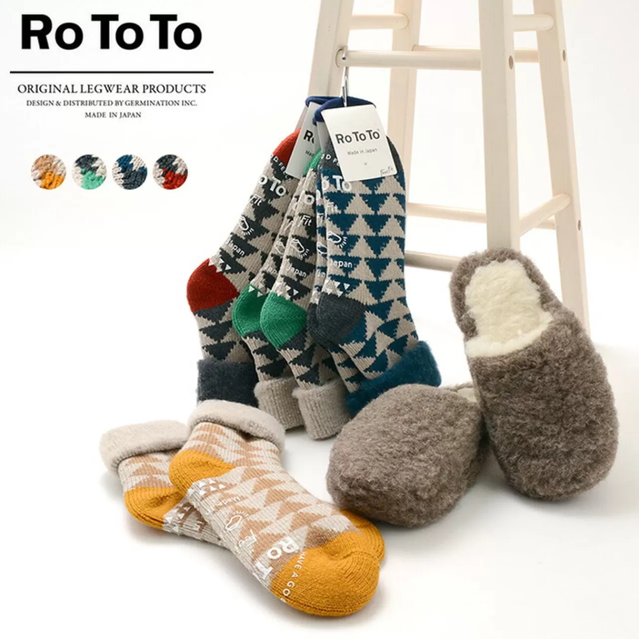 ROTOTO Socks>R1179 Comfy Room Socks "Sankaku"