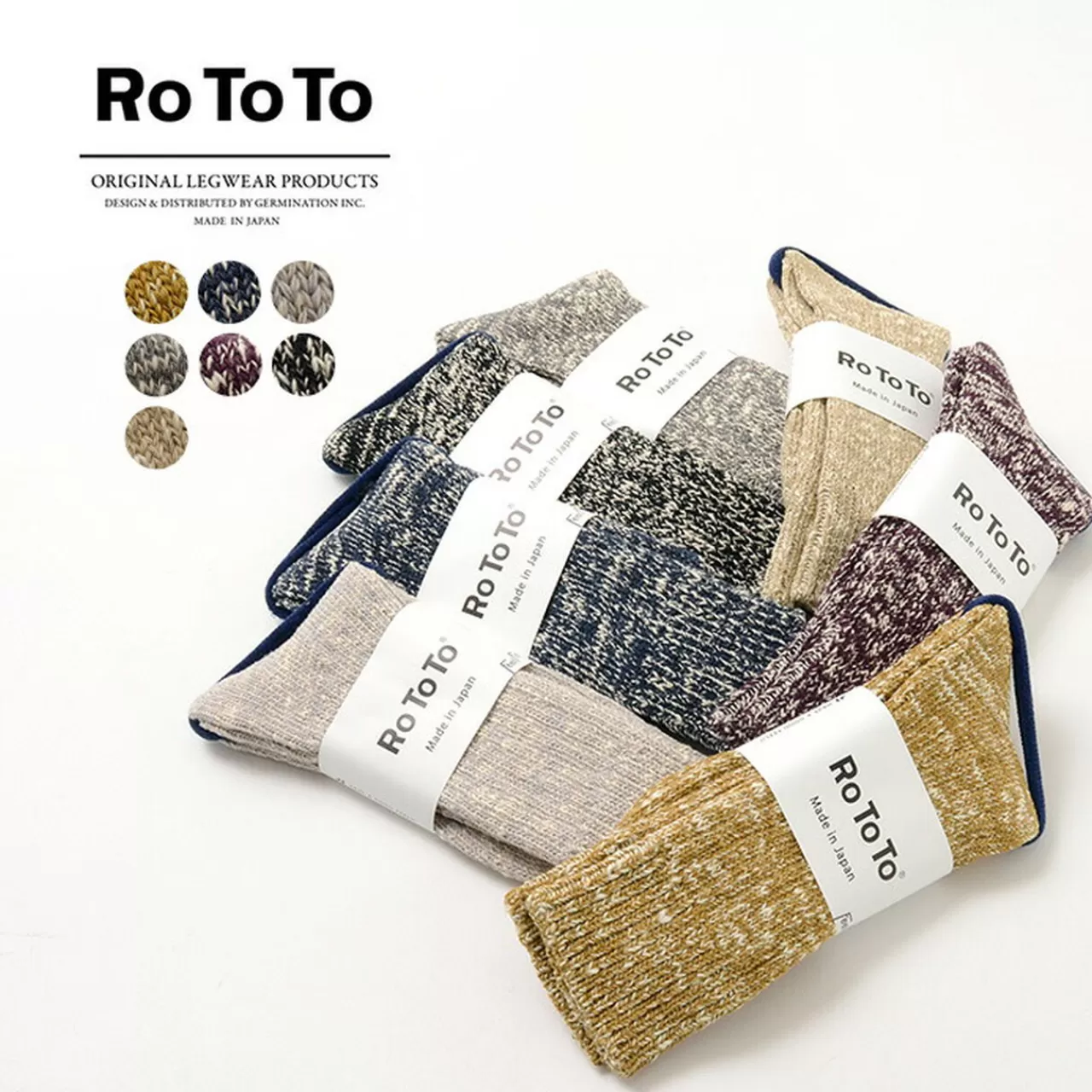 ROTOTO Socks>R1251 Low Gauge Slub Crew Socks