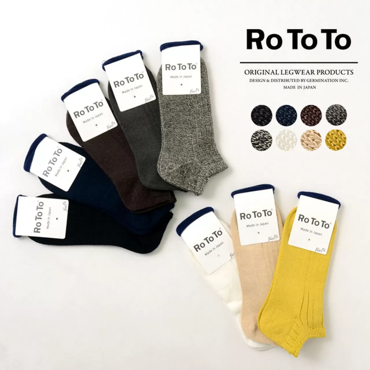 ROTOTO Socks>R1317 Linen Cotton Ribbed Socks Short