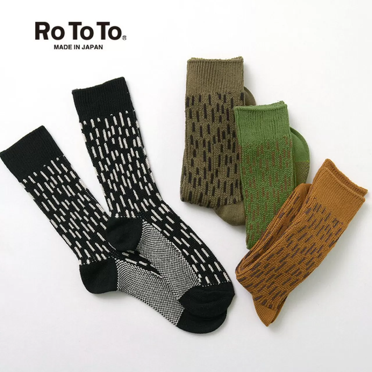 ROTOTO Socks>R1324 Raindrop Crew Socks