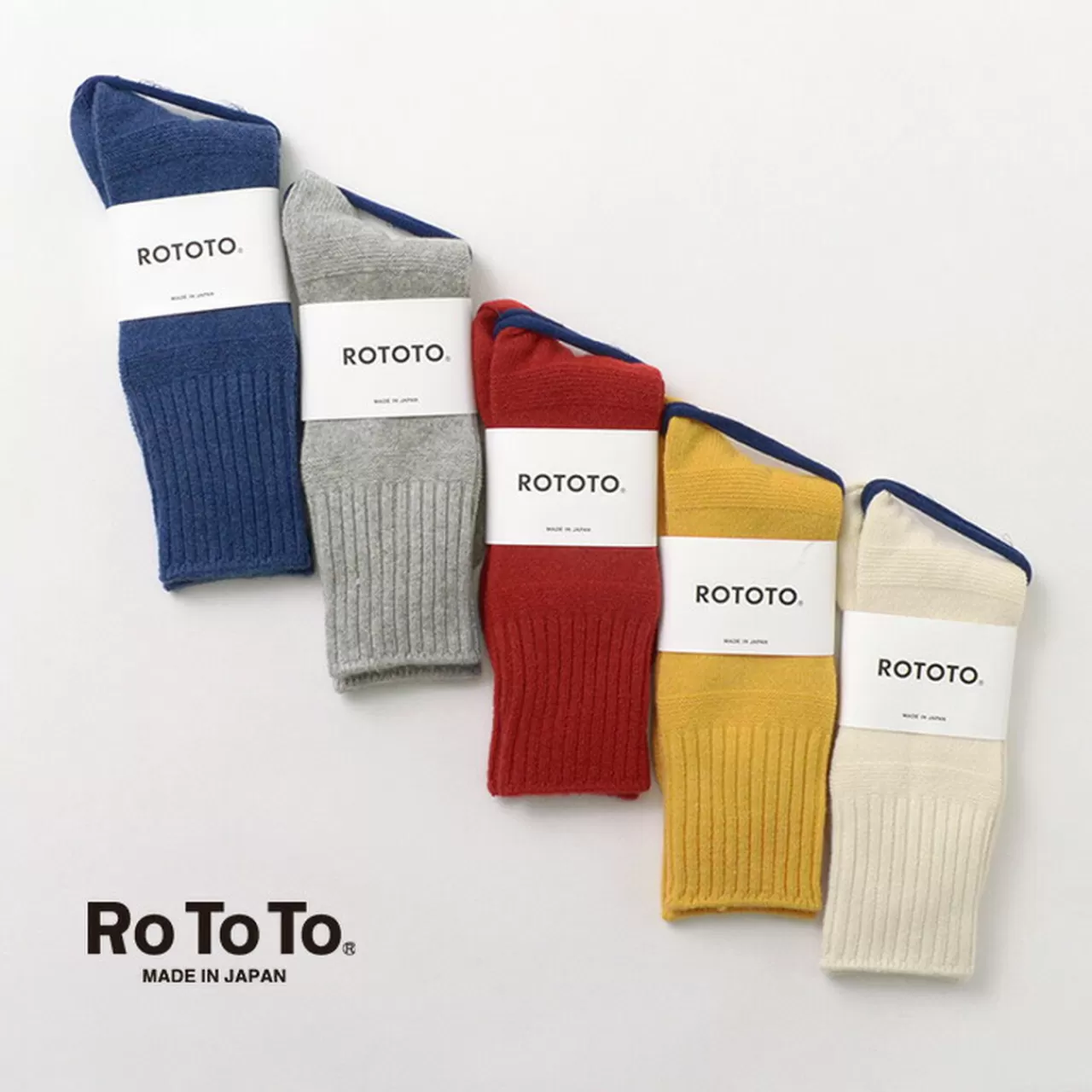 ROTOTO Socks>R1378 Gandy Pattern Crew Socks