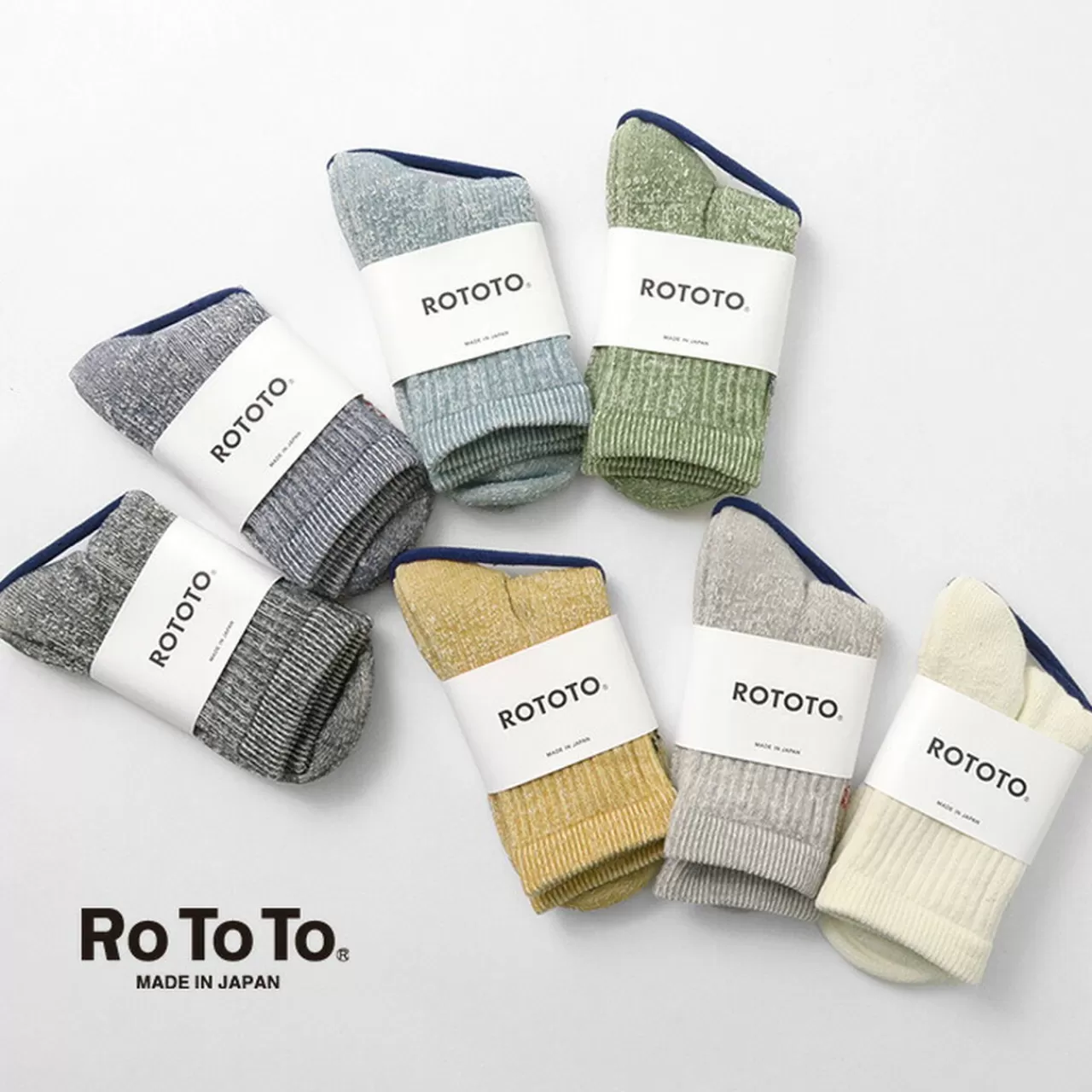 ROTOTO Socks>R1380 Double Face Mid Socks Organic Cotton