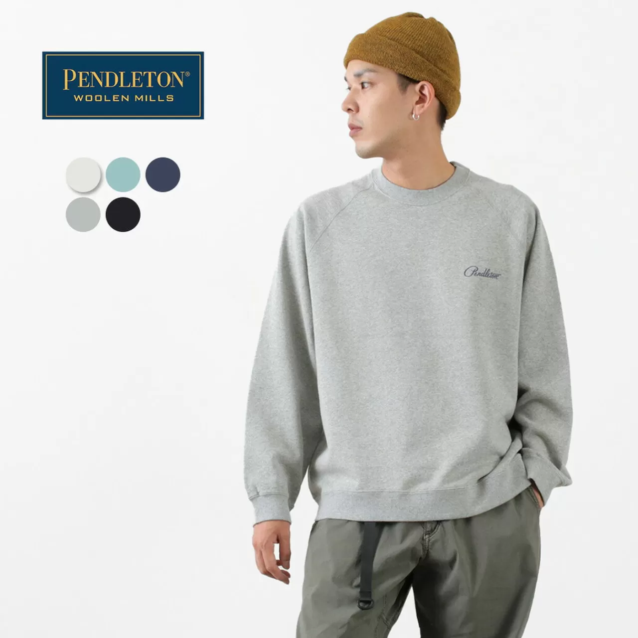 PENDLETON Long Sleeves>Raglan Sleeve Back Print Pullover Sweatshirt