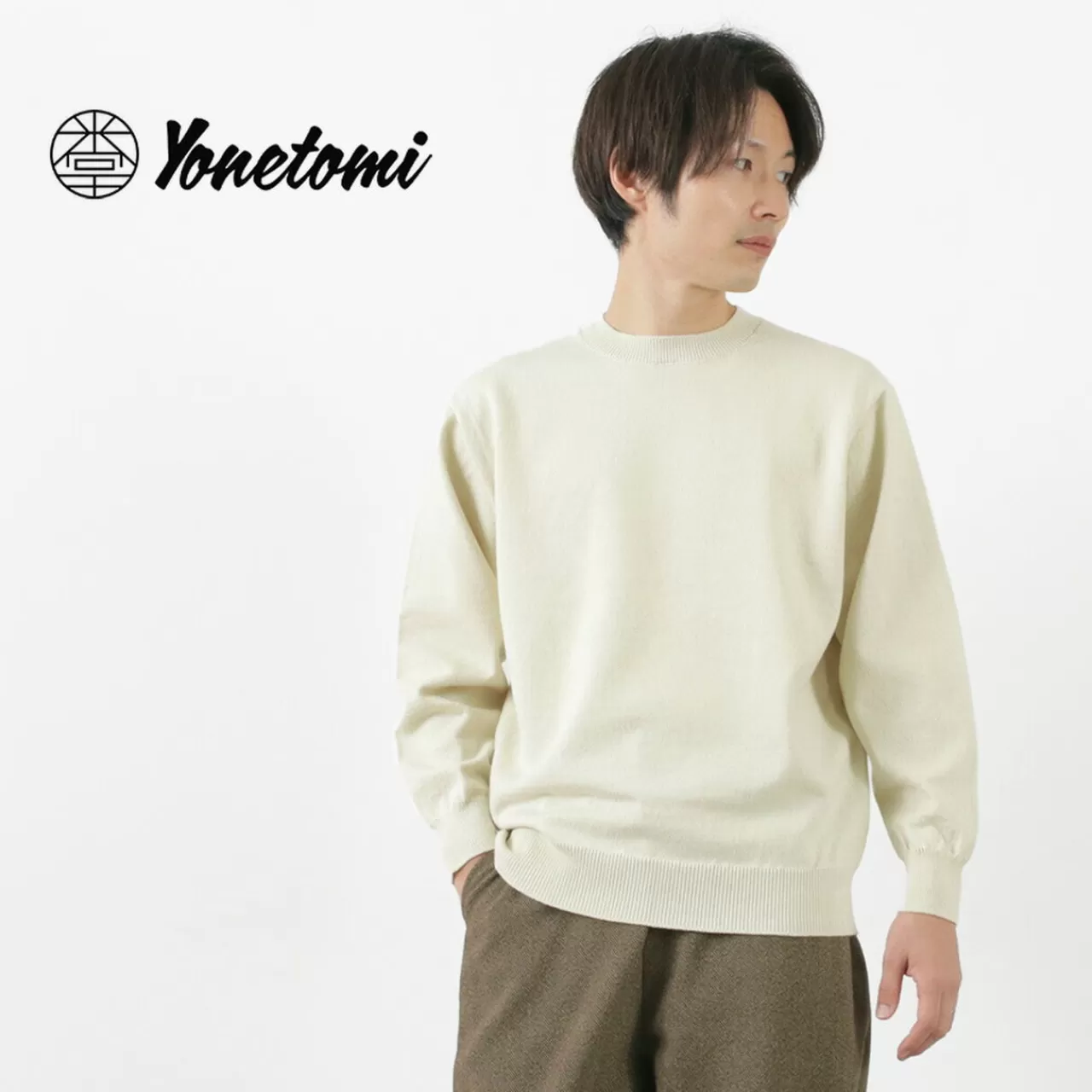 YONETOMI NEW BASIC Long Sleeves>Rigid Cashmere Knit Pullover Raw