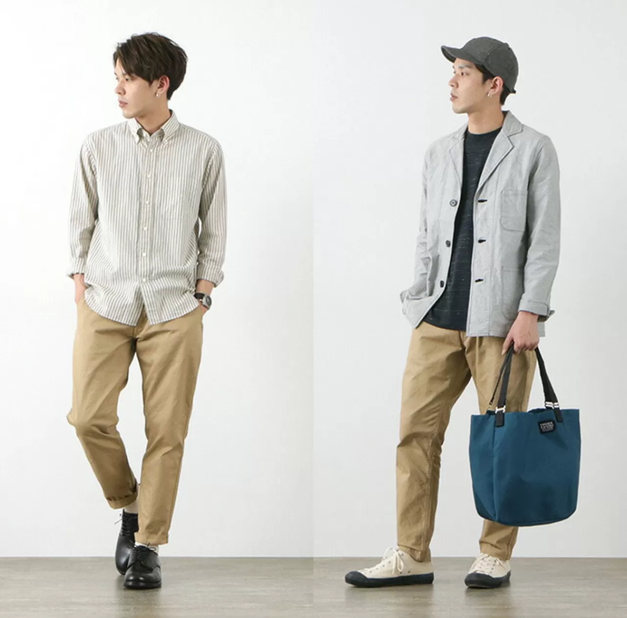 JAPAN BLUE JEANS Trousers>Rjb1610 40/3 High Count Twill Wide Tapered Vintage Chino Beige