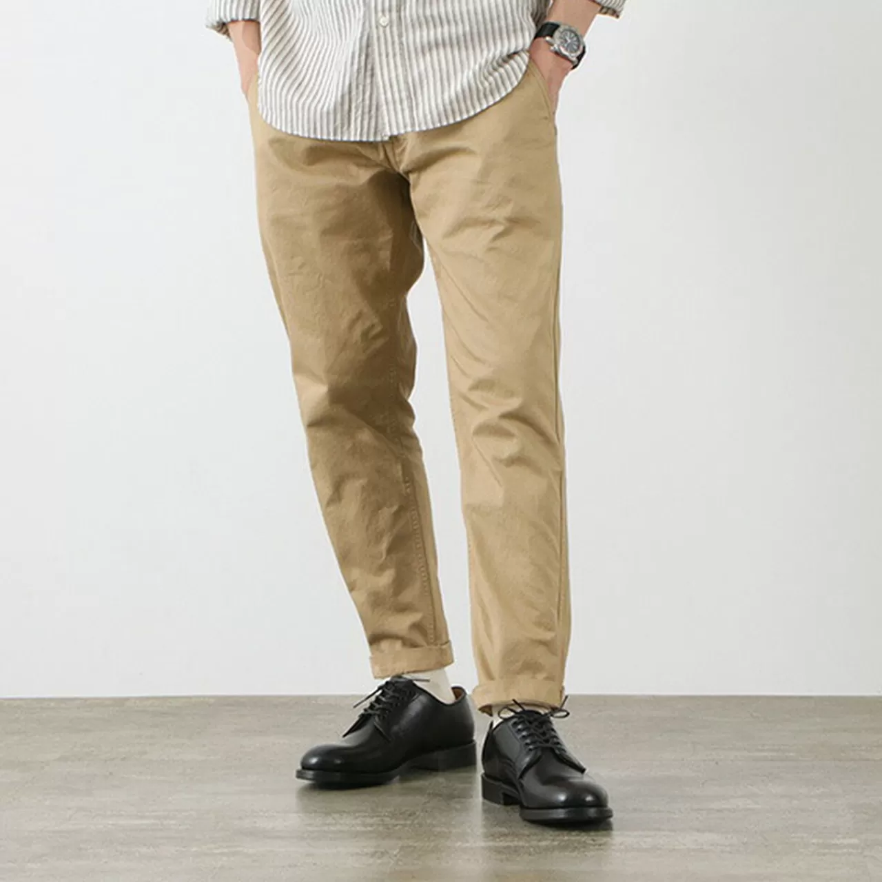 JAPAN BLUE JEANS Trousers>Rjb1610 40/3 High Count Twill Wide Tapered Vintage Chino Beige