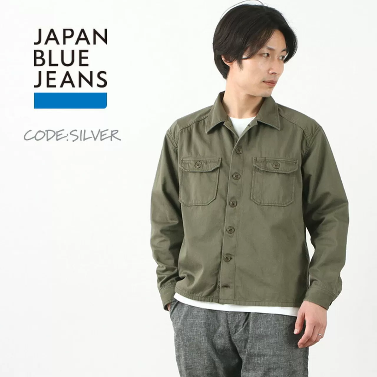 JAPAN BLUE JEANS Long Sleeves>Rjb3531 Short Army Shirt Olive