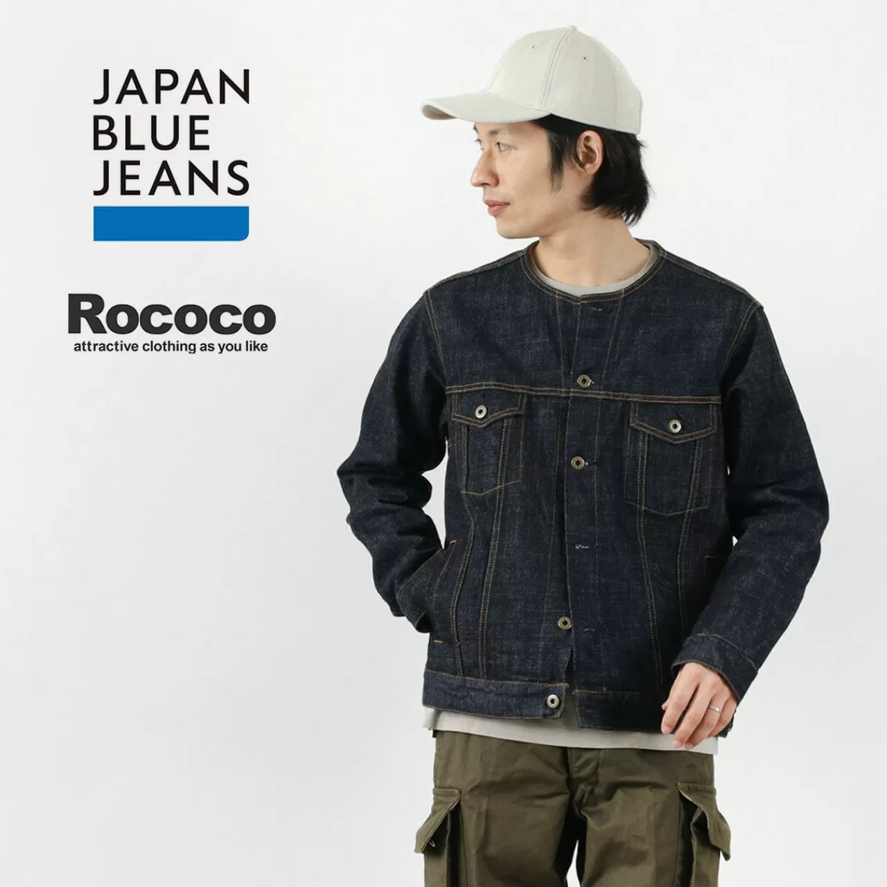 JAPAN BLUE JEANS Jackets>Rjb3870 Special Order 4Th Collarless Monster Denim Jacket Indigo