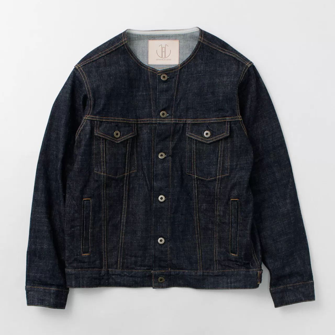 JAPAN BLUE JEANS Jackets>Rjb3870 Special Order 4Th Collarless Monster Denim Jacket Indigo