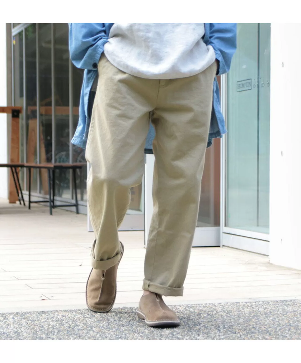 JAPAN BLUE JEANS Trousers>Rjb8020 Special Order 12Oz Selvedge Chino 1-Tuck Wide Trousers Beige