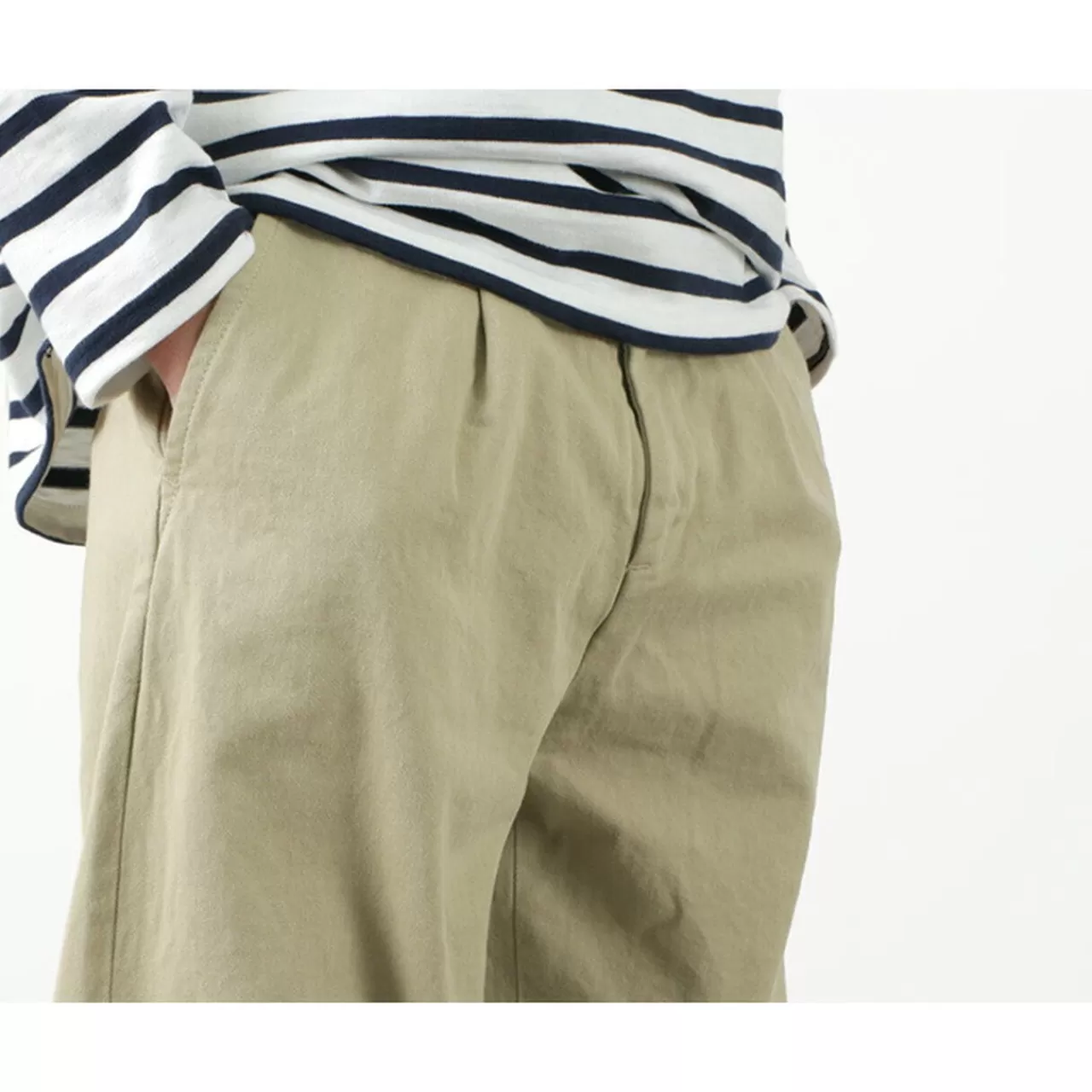 JAPAN BLUE JEANS Trousers>Rjb8020 Special Order 12Oz Selvedge Chino 1-Tuck Wide Trousers Beige