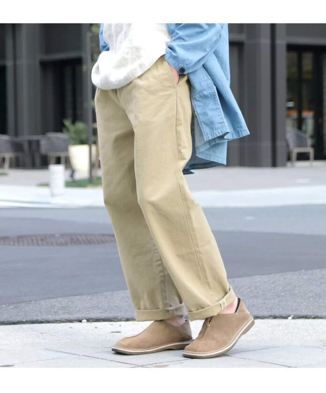 JAPAN BLUE JEANS Trousers>Rjb8020 Special Order 12Oz Selvedge Chino 1-Tuck Wide Trousers Beige