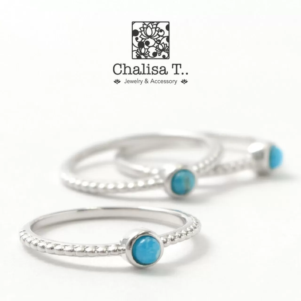 CHALISA T.. Ring>Round Cut Extra Fine Ring Turquoise