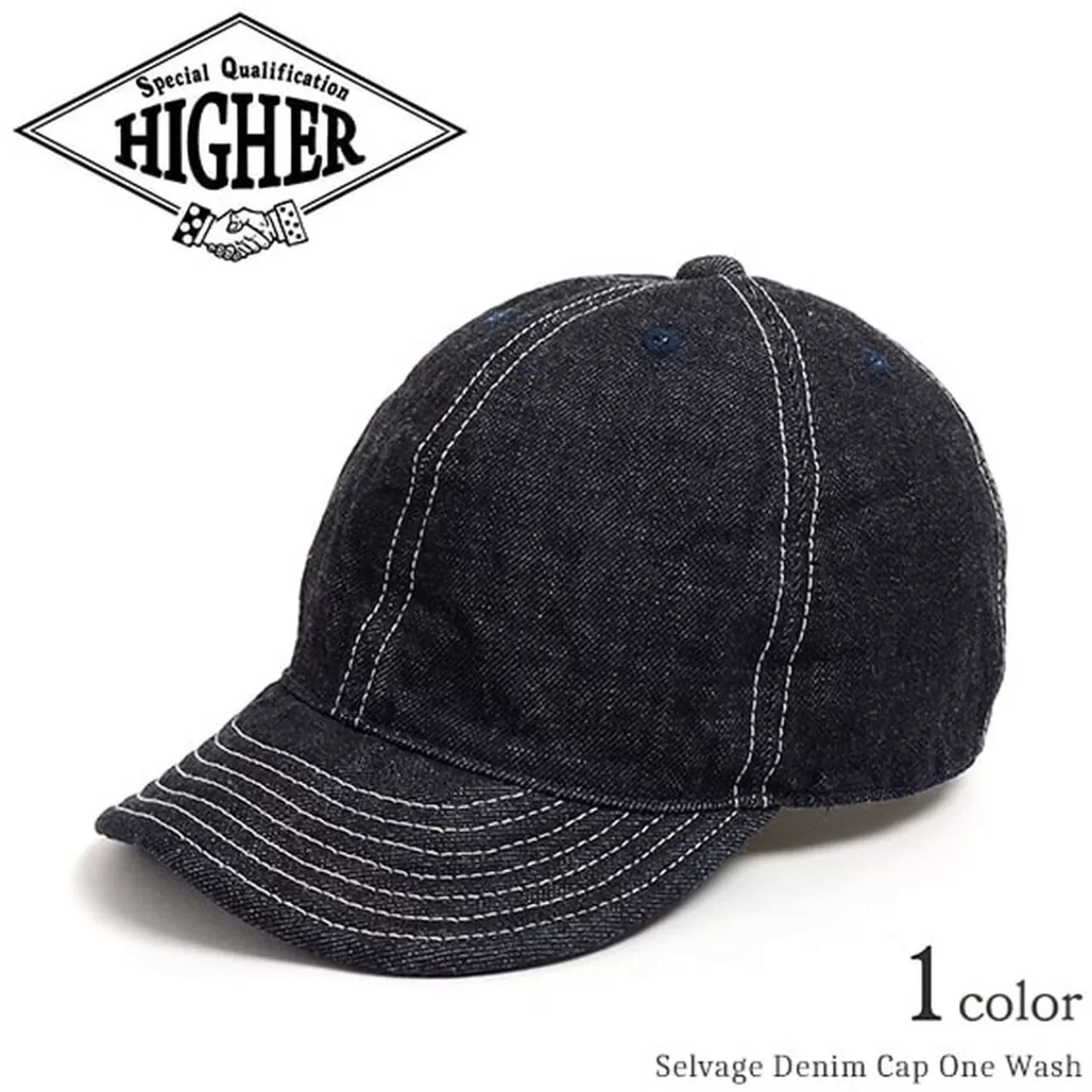 HIGHER Hats>Selvage Denim Cap Onewash