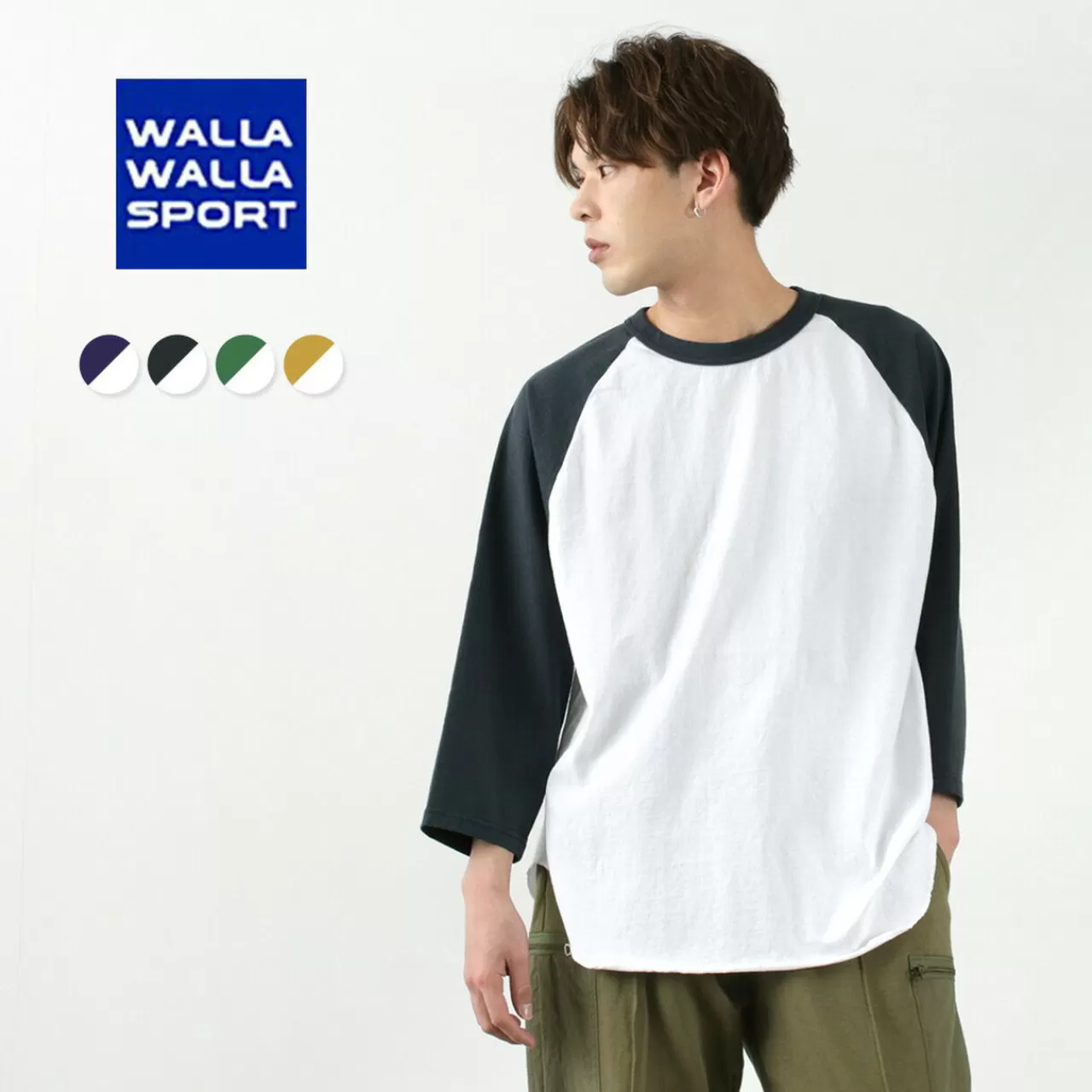 WALLA WALLA SPORT 3/4 Sleeves>Seventh Sleeve 2 Tone Baseball T-Shirt