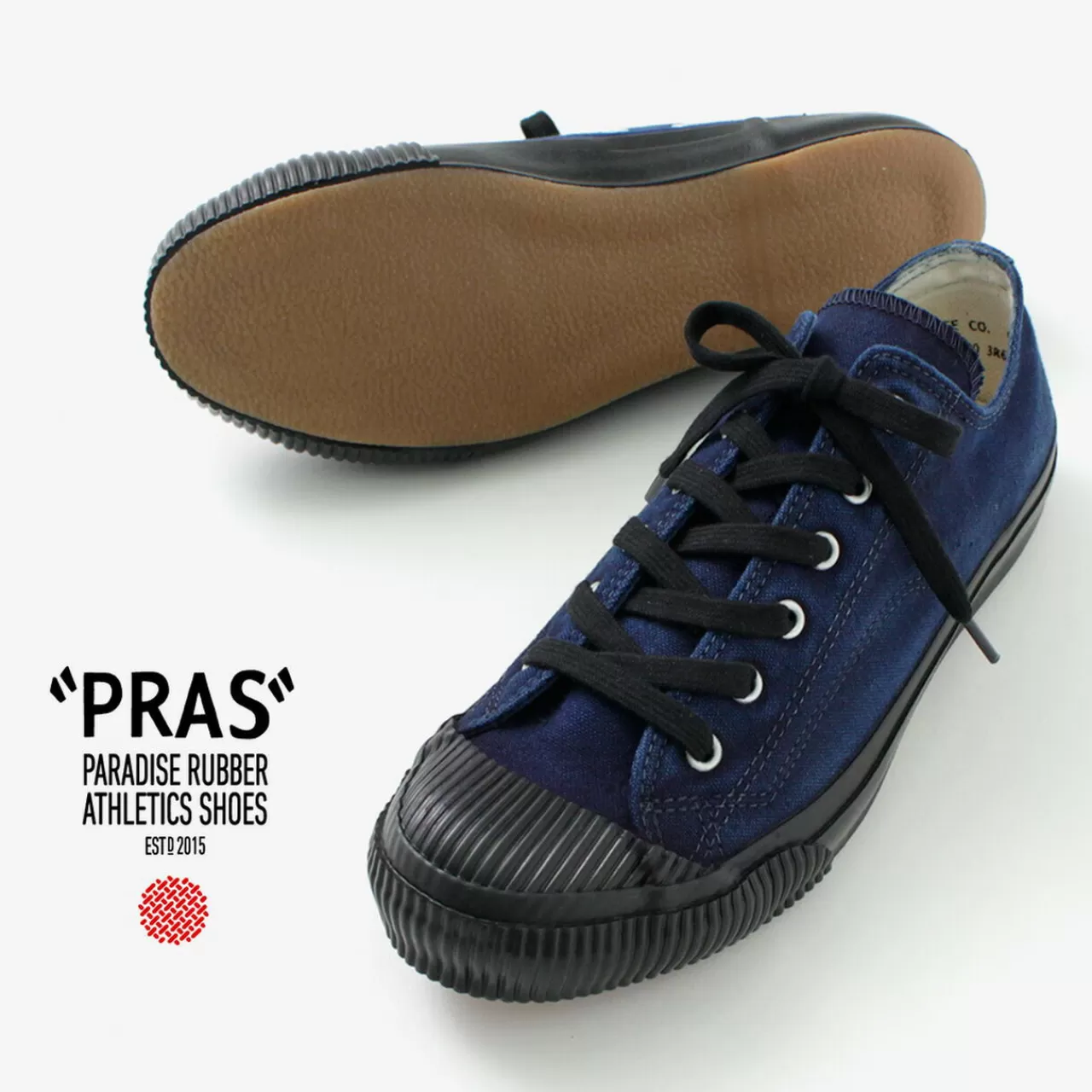 PRAS Sneakers>Shellcap Low Hand Dyed Sneaker Indigo