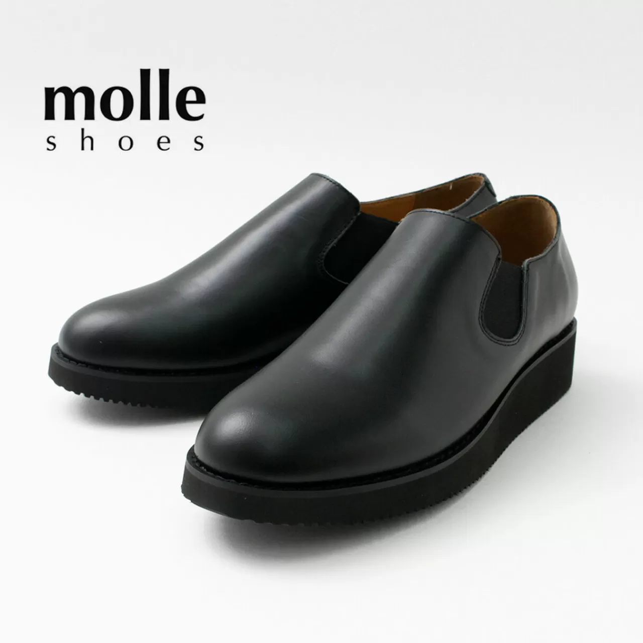 MOLLE SHOES Boots>Short Side Gore Leather Shoes Black