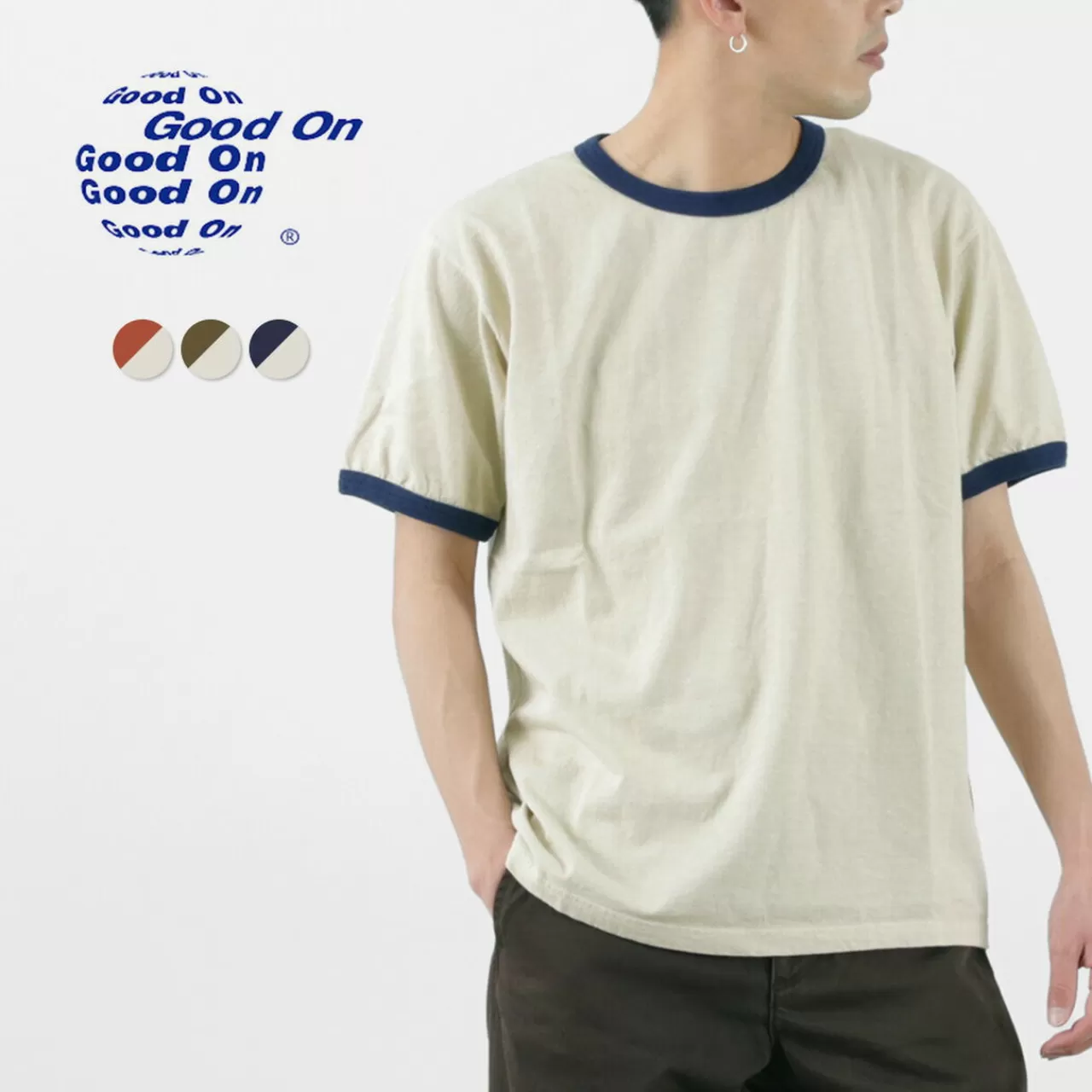 GOOD ON Short Sleeves>Short Sleeve Ringer T-Shirt